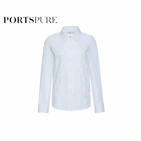 商场同款 宝姿PORTSPURE女装2025秋季新品设计感立体花朵装饰衬衫商品大图