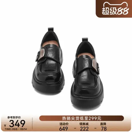 星期六2025秋季新款厚底乐福鞋女款软底不累脚英伦风jk黑色小皮鞋商品大图