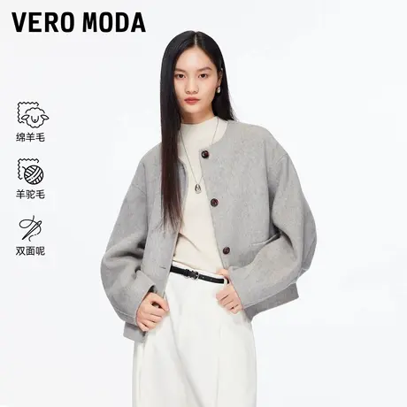 Vero Moda毛呢大衣2025冬季新款含绵羊毛羊驼毛双面呢32546T008商品大图