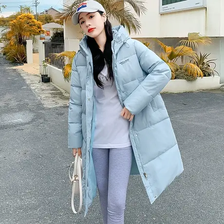 羽绒棉服女中长款过膝2023冬季上衣新款韩版棉袄宽松加厚棉衣外套图片