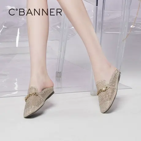 千百度女鞋夏季新款包头拖满钻勃肯鞋外穿凉鞋拖鞋休闲气质百搭商品大图