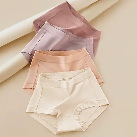 60支新疆长绒棉~舒适纯棉女士内裤胖mm大码中腰全棉抗菌裆安全裤商品大图