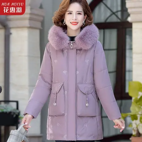 中年妈妈冬装棉衣加厚外套新款中老年人女装冬季棉袄洋气羽绒棉服图片