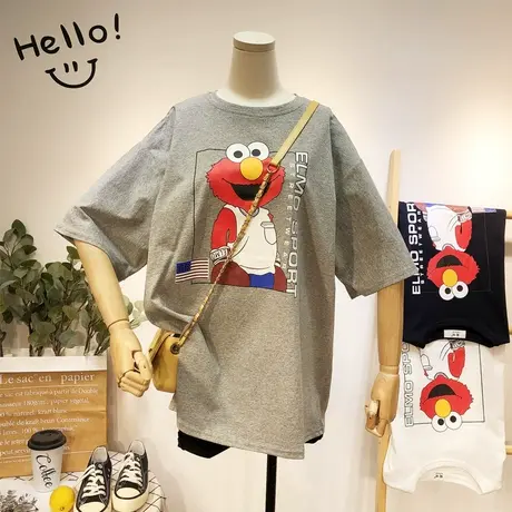 2020夏新款韩国东大门短袖港风原宿风男女情侣宽松BFT恤大码显瘦商品大图