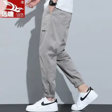 冰丝休闲裤男士夏季超薄款宽松弹力运动裤速干九分裤子工装束脚裤商品大图