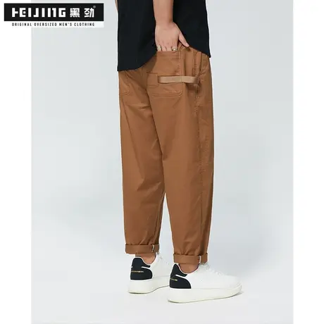 黑劲大码工装裤男夏季潮流帅气胖哥加肥加大宽松直筒休闲肥佬长裤商品大图