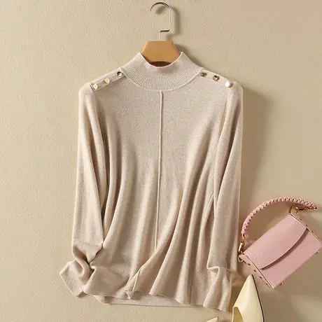 半高领毛衣套头打底衫女春装2024年新款内搭爆款百搭洋气针织衫女图片