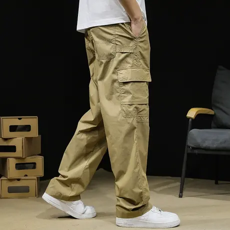 直筒工装裤男春季2024新款潮牌男裤宽松大码男士春秋薄款休闲裤子商品大图