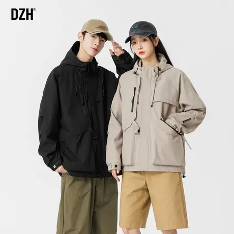 情侣工装冲锋衣外套男春秋潮牌防风防水2024年新款飞行夹克情侣装商品大图