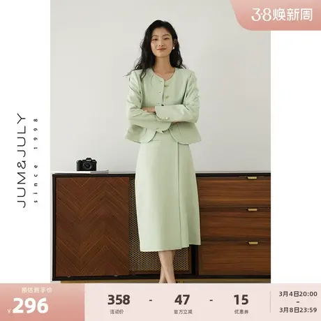 嘉茱莉2024早春新款小香风外套女通勤小香风套装休闲上衣短外套商品大图