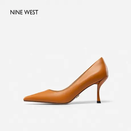 上海时装周同款Nine West/玖熙高跟鞋女2023秋新款细跟胎牛皮单鞋商品大图