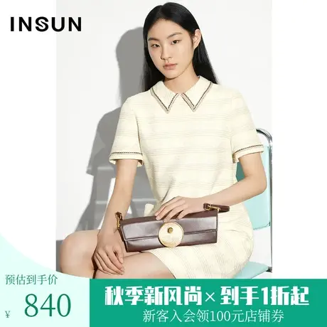 [触感香风]恩裳COVER2023年夏款冰丝双色金属织带细闪金葱连衣裙图片