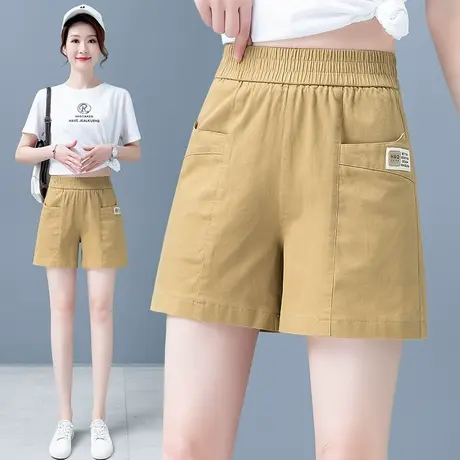 运动短裤女夏季速干冰丝薄款三分休闲裤卡其色宽松阔腿热裤百搭潮商品大图