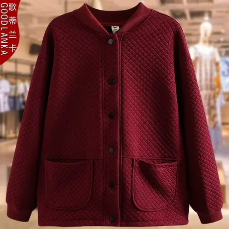 中年胖妈妈春装薄外套2022新款大码宽松洋气中老年春秋短款夹克女商品大图