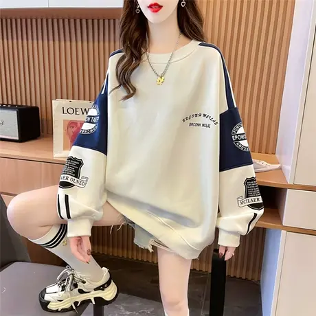 卫衣女春秋季韩版宽松大码设计感小众早春薄款撞色棒球服上衣外套商品大图