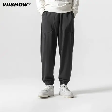 VIISHOW裤子男款春秋季潮牌宽松束脚卫裤美式休闲百搭运动长裤商品大图