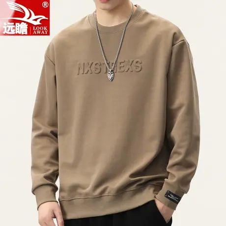 2023秋季新款长袖t恤男宽松大码潮流卫衣男士内搭圆领打底衫男款商品大图