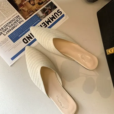 半包头拖鞋2023年新款女外穿秋网红气质配裙子仙女温柔平底穆勒鞋图片