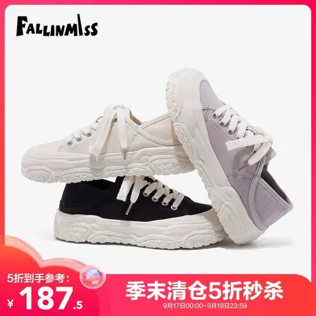 【非谜季末清仓】溶解鞋夏季透气休闲帆布鞋时尚一脚蹬网红板鞋女图片