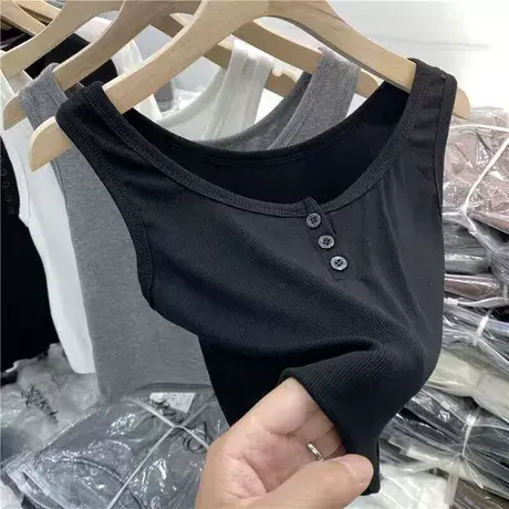 辣妹吊带女夏季打底小背心外穿ins潮西装内搭无袖t恤短款紧身上衣商品大图