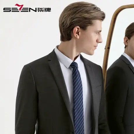 【纯羊毛】柒牌男装套西秋冬商务休闲西服男士保暖时尚西装图片