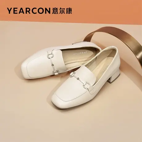 意尔康女鞋官方旗舰店单鞋女休息小皮鞋乐福鞋断码outlets商品大图