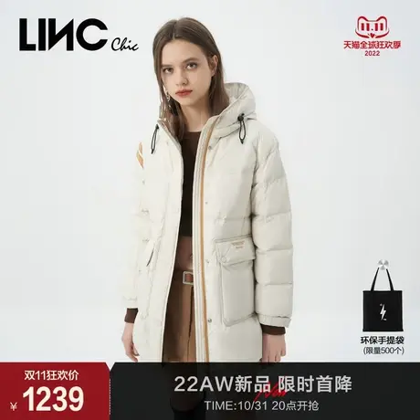 LINC金羽杰2023年秋冬季新款学院反季专柜断码女士中长款羽绒服女商品大图