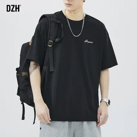 男士黑色网眼t恤男冰丝短袖夏季男款速干衣半袖成熟稳重男装体恤商品大图