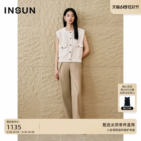 INSUN恩裳2025夏季棉质廓形无袖上衣商品大图