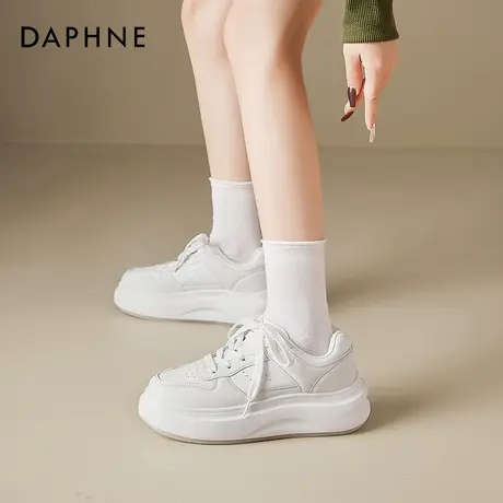 达芙妮厚底小白鞋女2025新款小个子增高鞋子经典百搭休闲运动板鞋商品大图