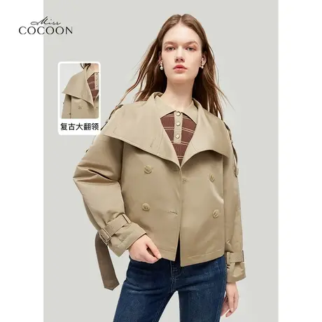 MISSCOCOON时尚大衣外套24春季新款女短款小个子风衣商品大图