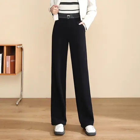 直筒裤女秋冬2023新款高腰显瘦垂感长裤通勤时尚窄版阔腿裤休闲裤图片