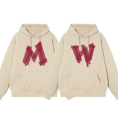 秀洛不一样的情侣卫衣服秋冬款W M字母高级感加绒小众潮牌情侣装图片