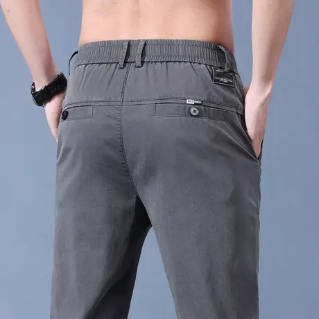 夏季薄款休闲裤男士中年爸爸冰丝西裤男款直筒宽松西装夏裤男裤子商品大图