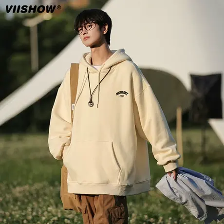VIISHOW连帽卫衣男款春秋冬季日系cityboy宽松潮牌时尚长袖外套商品大图