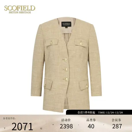 【小香风】Scofield女装复古V领七分袖西装外套春季外套商品大图