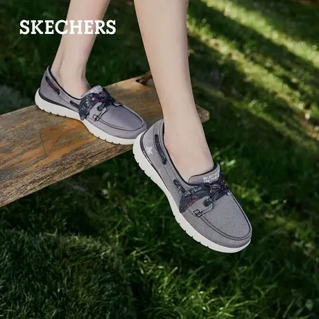 Skechers斯凯奇女鞋春夏新款2024年一脚蹬板鞋帆布鞋休闲健步鞋商品大图