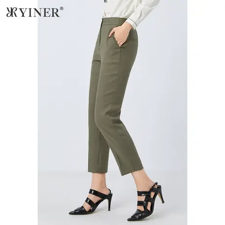 YINER音儿女装夏季通勤气质亚麻休闲西装裤商品大图