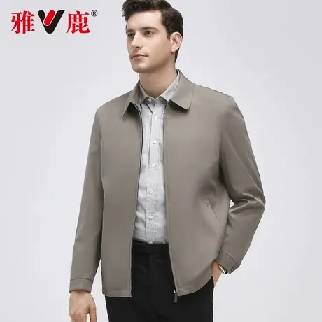 【牛奶丝】雅鹿男士翻领夹克2024春季新款行政干部装爸爸休闲外套图片