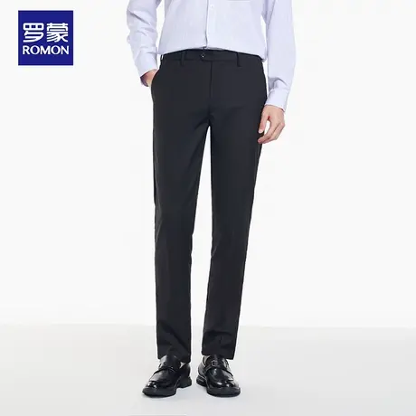 Romon/罗蒙西服男直筒高级感春秋百搭黑色西装裤子休闲长裤商品大图
