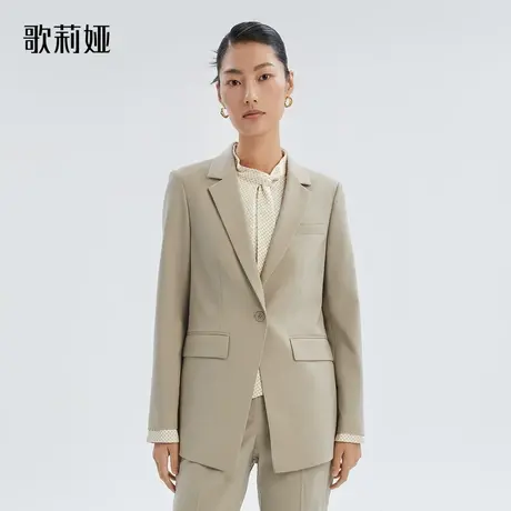 歌莉娅西装女春秋季新款高级感可机洗精纺羊毛翻领外套123L6M230图片