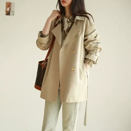 【清仓仅119元】卡其风衣秋季短款小个子外套女英伦风春秋高级感图片