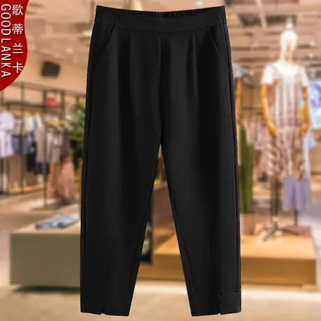 40-50岁中年妈妈夏装裤子200斤加大码宽松显瘦时尚百搭休闲七分裤商品大图