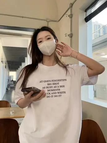 孕妇装加大码短袖女正肩t恤早春夏季设计感小众显瘦纯棉上衣ins潮商品大图