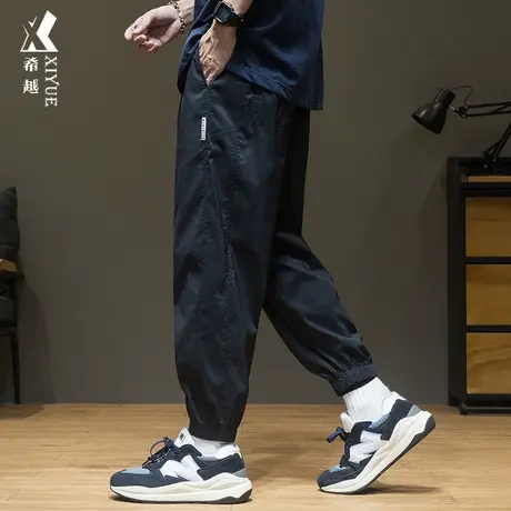 希越秋季新款休闲长裤男2023新款ins潮宽松大码男士秋冬加绒裤子商品大图