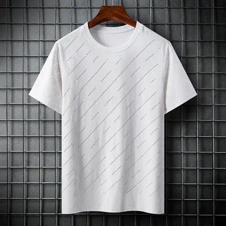 男士短袖T恤夏季新款潮牌潮流青年体恤设计感简约纯色帅气上衣服图片