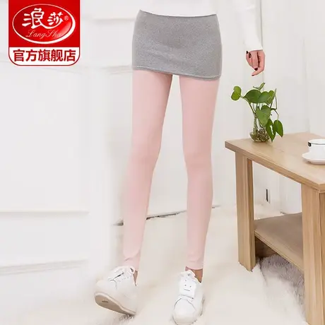 浪莎裙裤 女士假两件包臀打底裤 春秋修身性感外穿裤子商品大图