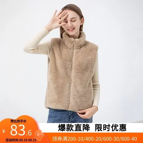 【艾格】2023新款秋冬季时尚休闲摇粒绒马甲女装无袖保暖外套潮商品大图
