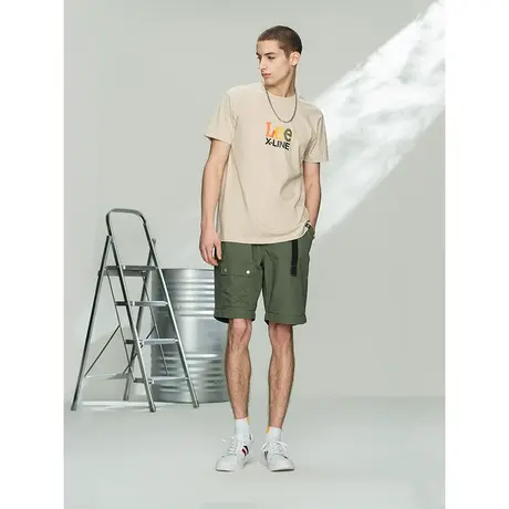 LeeXLINE21春夏新品舒适橄榄绿色可脱卸休闲布短裤男L438518EKANL图片