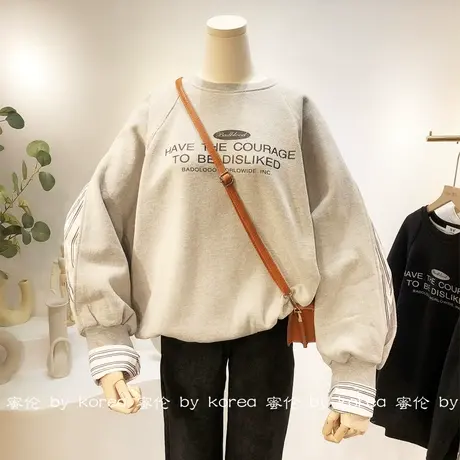 假两件套卫衣韩国东大门小众设计感拼接衬衫加绒加厚卫衣外套大码商品大图